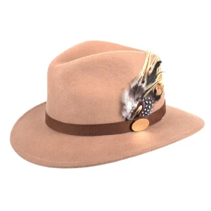 Suffolk Fedora Fawn Side Feather