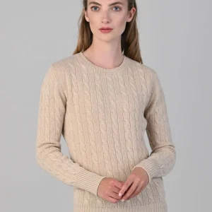 Sophia Cashmere Cable Crew Neck