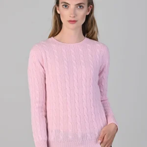 Sophia Cashmere Cable Crew Neck