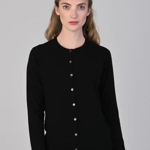 Millie Cashmere High Button Cardigan