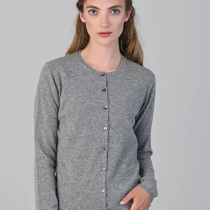 Millie Cashmere High Button Cardigan