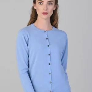 Millie Cashmere High Button Cardigan