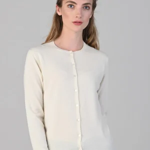 Millie Cashmere High Button Cardigan