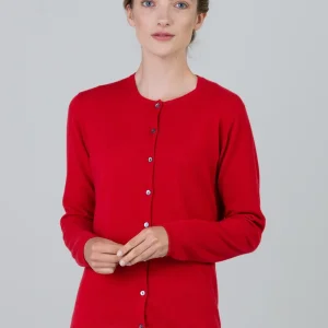 Millie Cashmere High Button Cardigan
