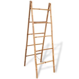 vidaXL Dubbele handdoekenladder met 5 tredes 50×160 cm bamboe