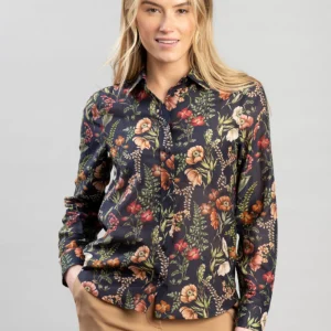 Floral Print Cotton Silk Shirt