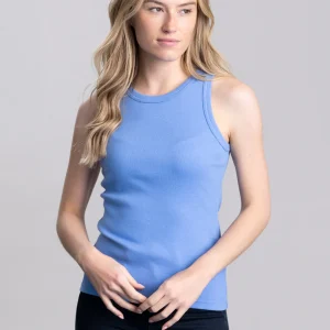 High Neck Rib Tank Top