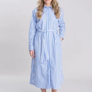 Striped Poplin Shirt Dress