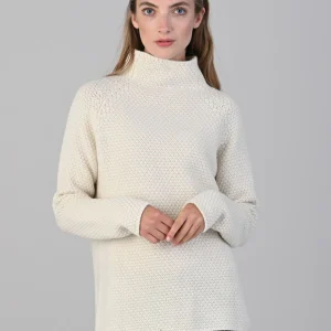 Olivia Cashmere Funnel Neck White Undyed
